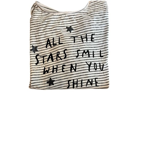 Zara Girls Striped “All the Stars Smile When You Shine” Top - Size 9/10 - Picture 5 of 5
