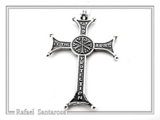 Protection cross Jesus Christ Conquers necklace Christogram talisman pendant.