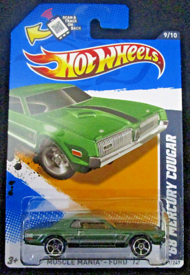 Hot Wheels 68 Mercury Cougar GREEN Muscle Mania Ford '12 Blister KMART COLOR