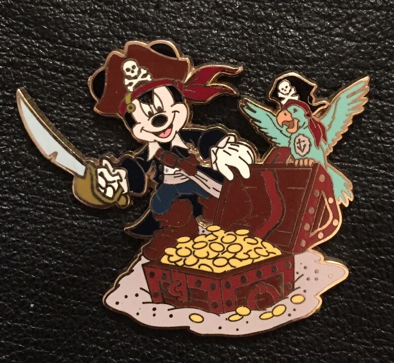 Disney Pin 48027 Captain Mickey Pirates of the Caribbean Parrot Treasure Chest