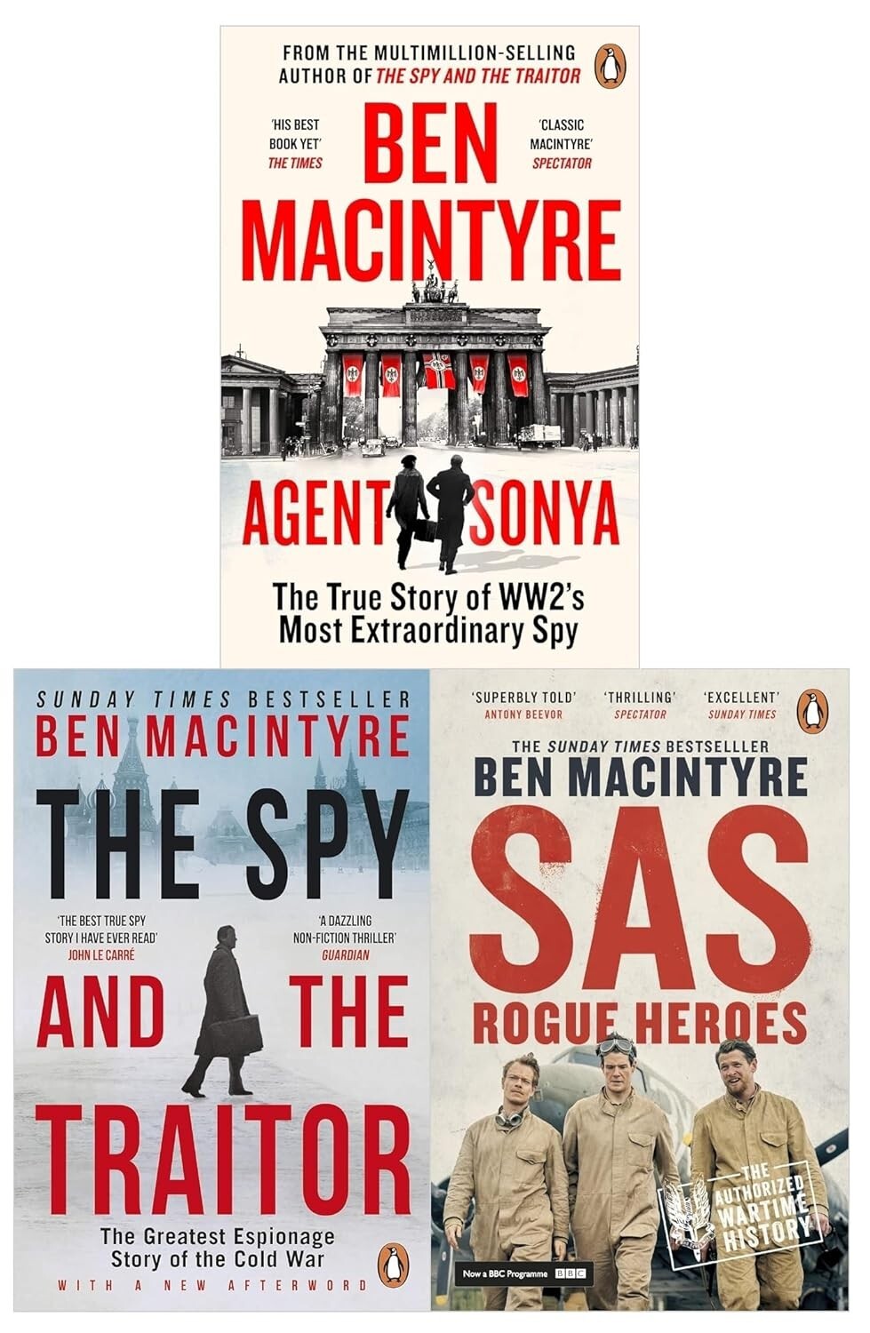 Ben MacIntyre 3 Books Collection Set SAS Rogue Spy TraitorL,Heroes, Agent Sonya