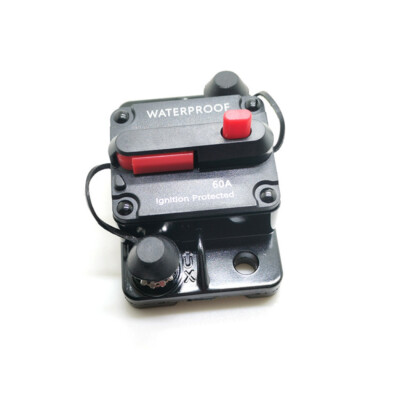 60 Amp Waterproof Circuit Breaker Auto/Marine/Solar 12-48V DC Manual Reset