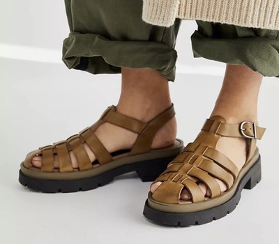 Free People Delaney Fisherman Platform Sandals Retro Chunky Size 39, 9 Sand Tan | eBay