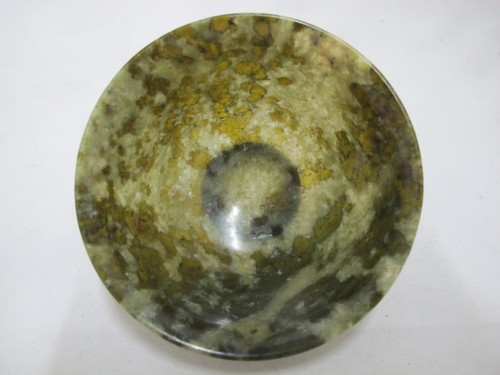 Vintage Antique Small CHINESE Translucent Green Spinach JADE Bowl - Picture 2 of 5