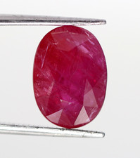 7.20 Ct Certified Natural Pinkish Red Ruby Loose Oval Faceted 13x9 mm Gemstone