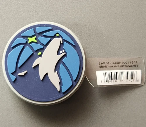 New Genuine Original Crocs NBA Minnesota Timberwolves Logo Shoe Charm Jibbitz