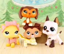 4x LPS Dachshund #675Short Hair #339 Great Dane #577 Collie #58 Animal lps Toys