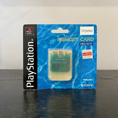 Sony Playstation PS1 Original Memory Card SEALED Crystal PSOne Vintage