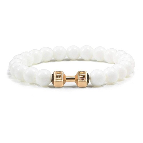 Gym Dumbbells Beads Bracelet Natural Stone Barbell Energy Weights Bracelets for - Picture 118 of 123