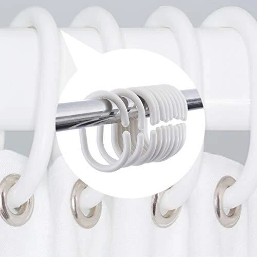 36 Pcs Plastic Shower Curtain Rings C Hanger Hooks for Bathroom Shower - Image 2 of 4