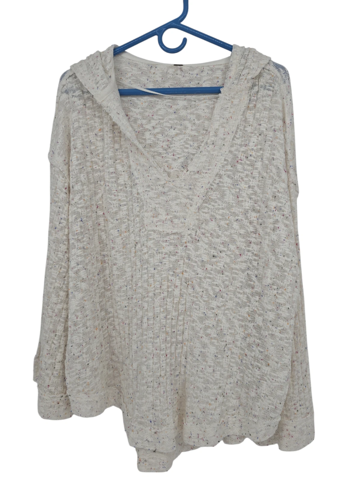 Free People Small Womens Top Hooded V Neck Bell Sleeve Boho Hippie Shirt