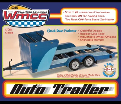 Wes's Model Car Corner 1:25 SCALE Auto Trailer Kit #100AT1~NEW in BOX