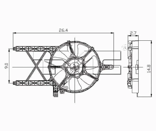 适用于 2005 - 2006 年日产 Xterra 空调冷凝器风扇组件 TYC 665ZY88 — 第 3/4 张图片
