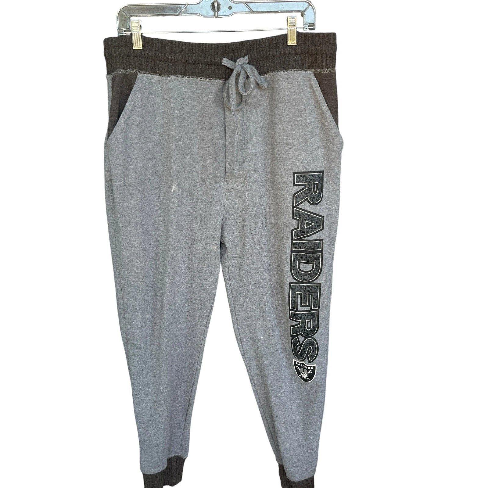 NFL Raiders Sweatpants Mens Large Football Logo Jogger Loungewear Active