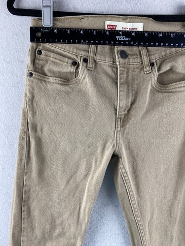 Levis 510 Jeans Boys 16 Beige Skinny Stretch Denim Light Wash Casual 28x28 - Picture 7 of 18