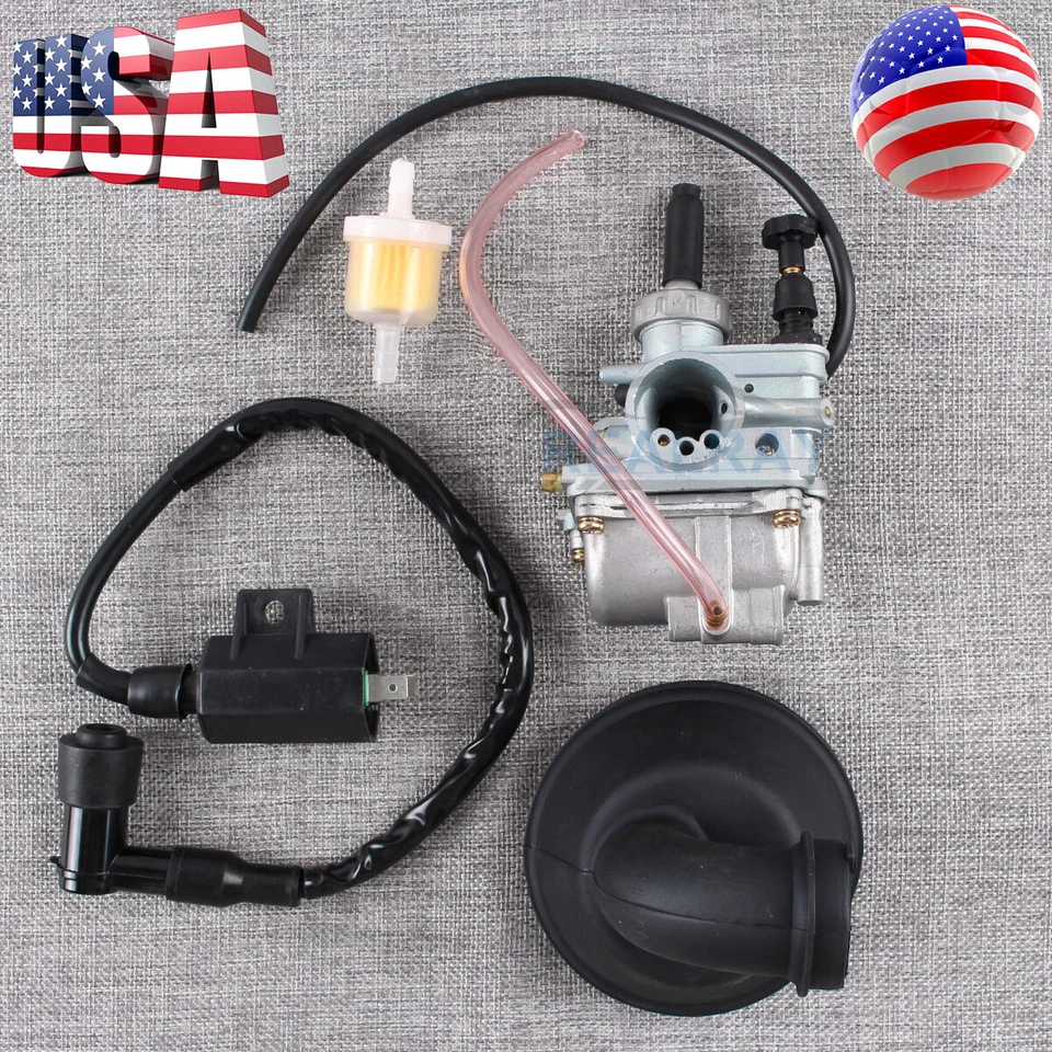 Carburador para Suzuki LT-80 Quadsport 80 1987-2006 con bota de goma de admisión de caja de aire  Foto 2 de 4