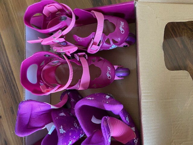 Disney Princess 2-in-1 Adjustable Trainer Skates Sport Pink Purple Ages 3-6