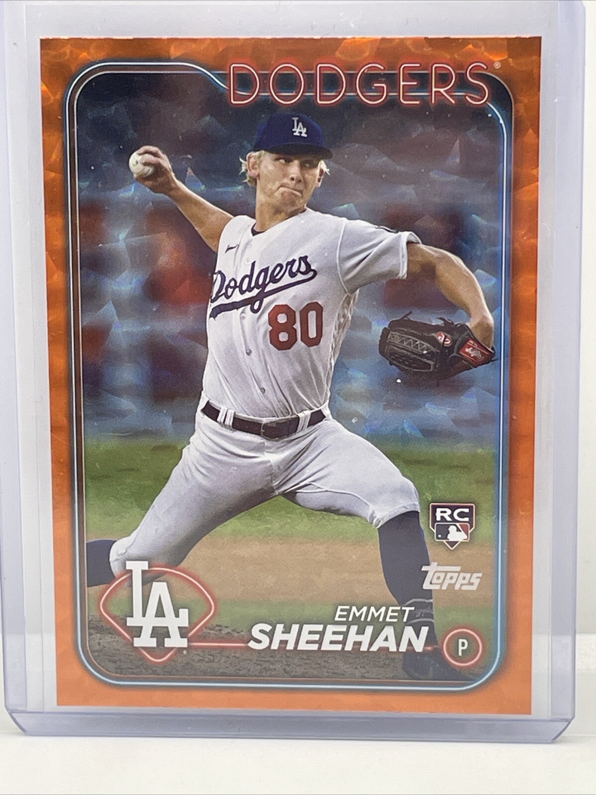 2024 Topps Ser. 1 Orange Ice /299 Emmet Sheehan (RC) Dodgers #283