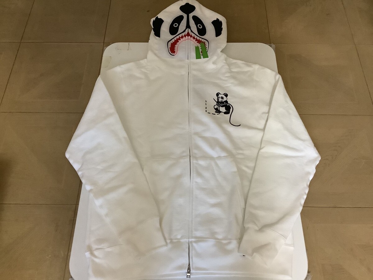 A bathing ape シャークパーカー パンダ zip up ホワイト SHARK FULL ZIP HOODIE LADIES – us.bape.com