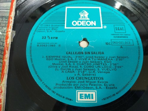 Los Chunguitos Callejeros Sin Salida Odeon 1983 - LP Vinilo 12" G+/VG - Photo 3 sur 8