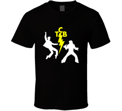 Elvis White Shadow 50's 70's And Yellow Tcb Logo Vintage Retro Style  