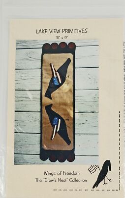 Wings of Freedom Pattern Lake View Primitives Penny Rug Crows Nest Col. Wagner