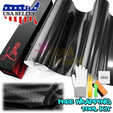 Pet Honeycomb Carbon Fiber Gloss Black Hex Car Vehicle Vinyl Wrap Decal Sheet