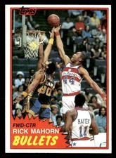 Rick Mahorn 1981-82 Topps Rookie Card #E98 Washington Bullets. rookie card picture