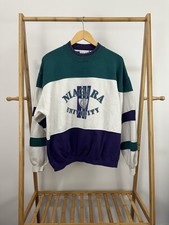 VTG 90s Niagara University NY Color Block Striped Crewneck Sweatshirt XL