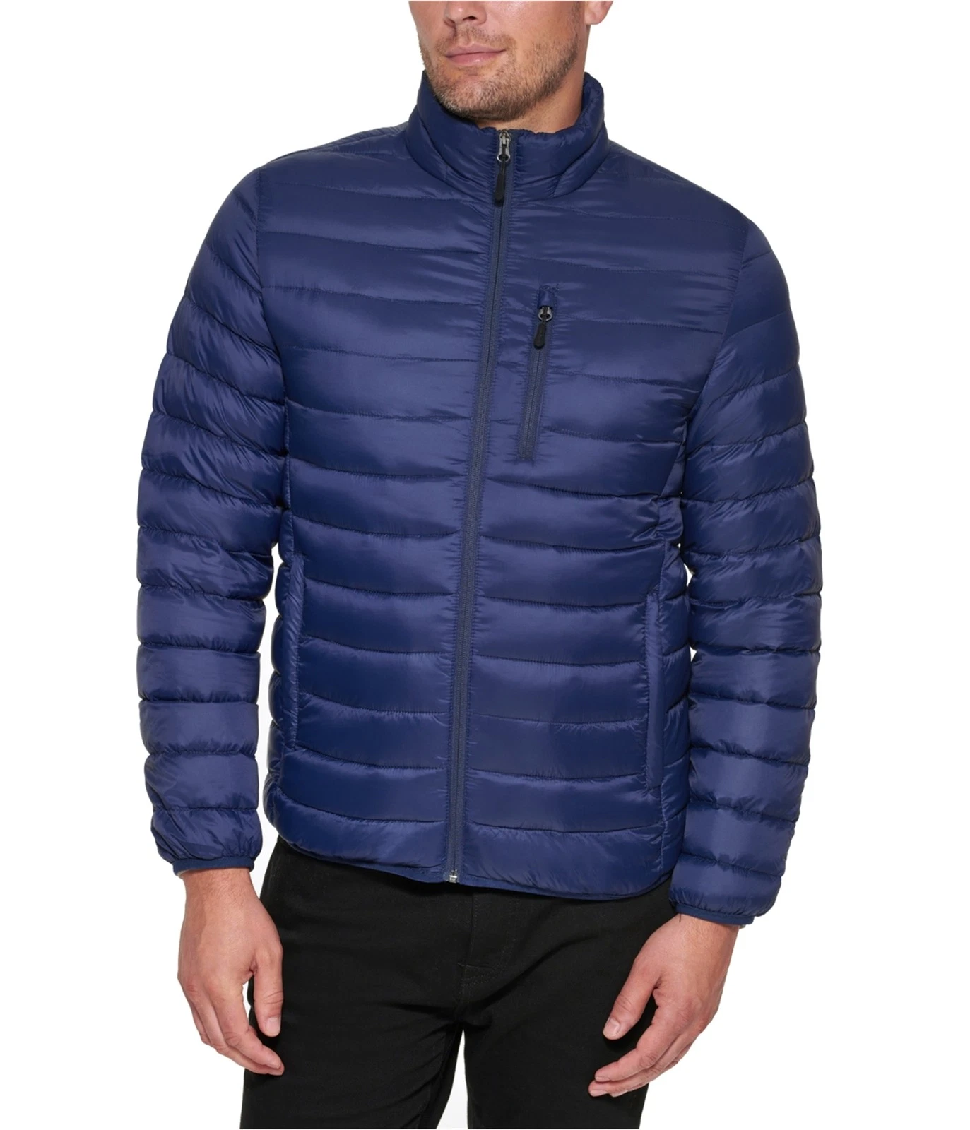 Club Room Mens Quilted Puffer Jacket, navy, XL