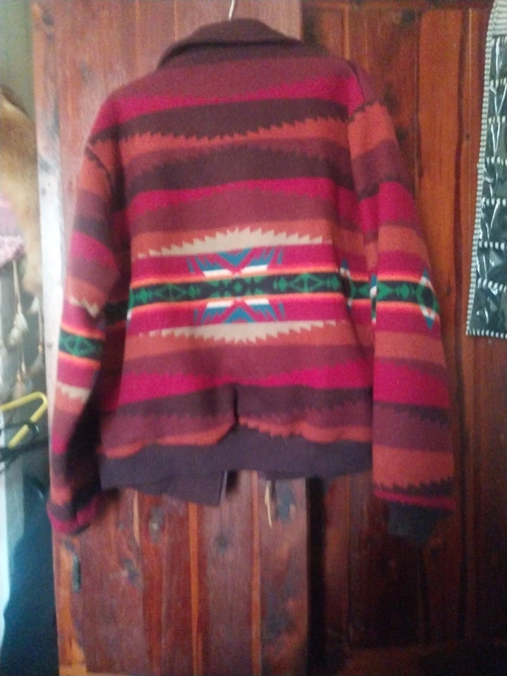 Pendleton High Grade Jacket Western Wear Native Wool Aztec Vintg Chief Joseph XL - Image 3 of 4