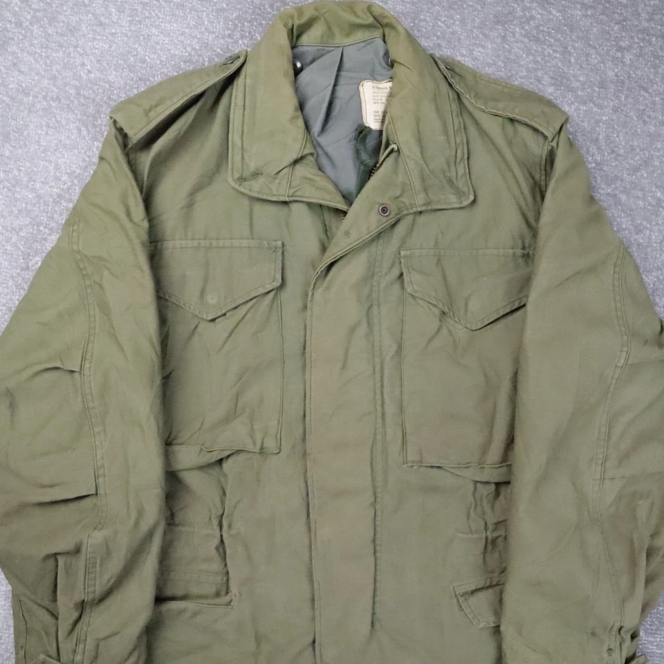 Vintage Alpha Industries M-65 Extra Small Green Field Coat Heavy Winter Jacket - Image 4 of 4