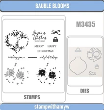 BAUBLE BLOOMS Cutting Dies & Stamps Scrapbook DIY Greeting Card Handmade