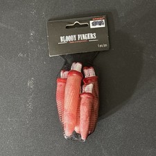 Scary Gory Simulation Severed Fake Bloody Fingers Hand Halloween Props Pack Of 5
