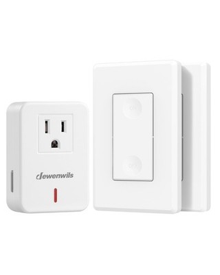 DEWENWILS Wireless Remote Wall Switch and Outlet, Plug in White