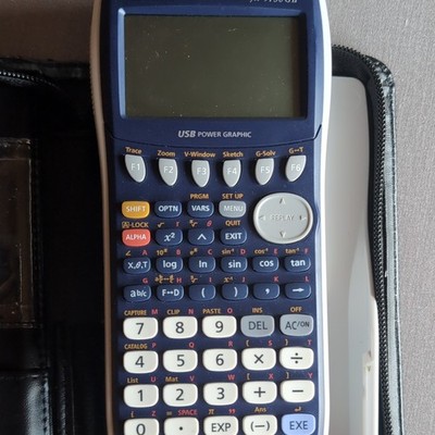 Casio fx-9750GII Grafikrechner USB programmierbar großes LCD blau mit Tasche