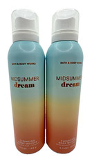 Bath  Body Works Midsummer Dream Cleansing Body Mousse Lotion 5.3 Oz x2 READ 