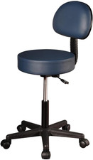 Adjustable Royal Blue Massage Stool with Backrest for Spa Tattoo Studio
