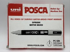 6 Pack Posca Bullet Tip / Medium Line Opaque White Paint Marker PC-5M 1.8-2.5mm
