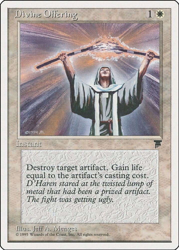 1995 Magic: The Gathering: Chronicles - Divine Offering (#6, Common, Near Mint)