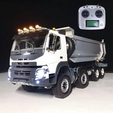 On sale JDM 1/14 8*8 RC Hydraulic Dumper Truck 2Speed Differential Axle Sound