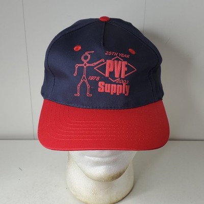 PVE Supply 25th Year Snapback Hat Men's One Size Navy Red Logo Baseball Cap