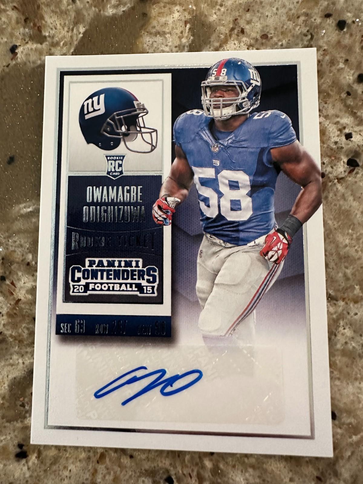 Owamagbe Odighizuwa Panini Contenders #128 Autograph