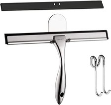 Stainless Steel Shower Squeegee with Replacement Silicone Blade - Chrome Finish