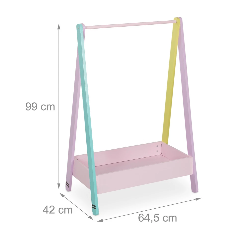 Kleiderständer kinder  Standgarderobe für Kinderzimmer bunt stabil farbenfroh - Bild 4 von 4