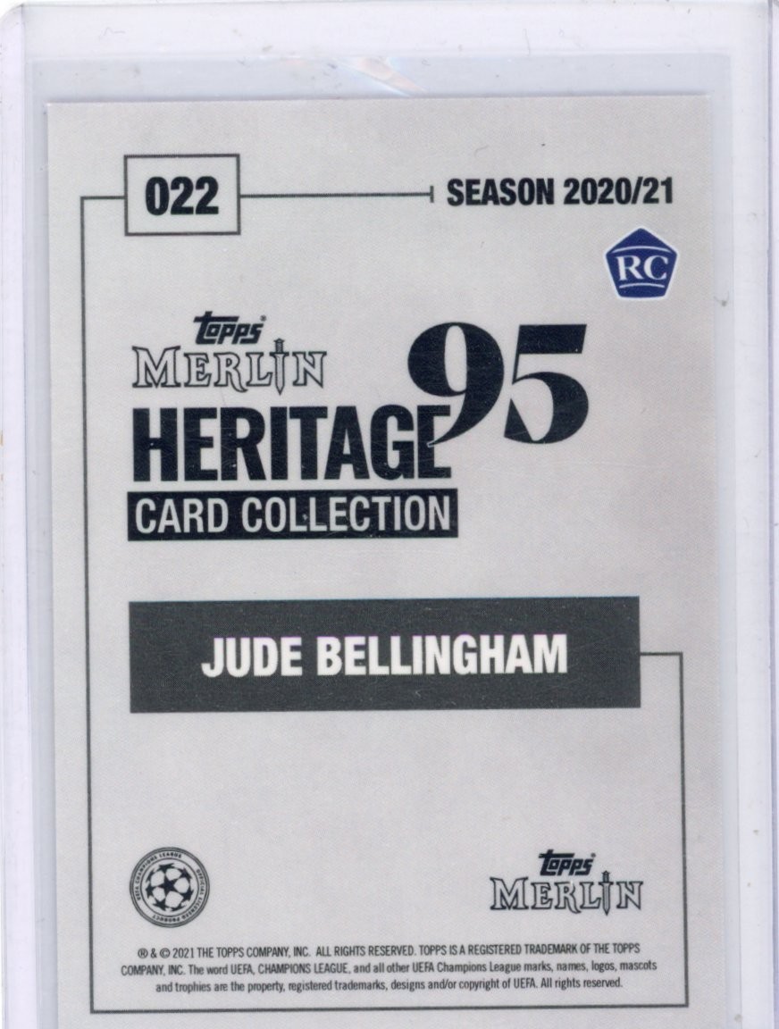 Jude Bellingham 2020-21 Topps Merlin Heritage Rookie RC #022 view 2