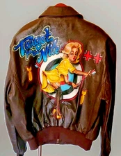 Cooper USA A-2 Leather Flight Tribute Jacket, WWII Nose Art 44R