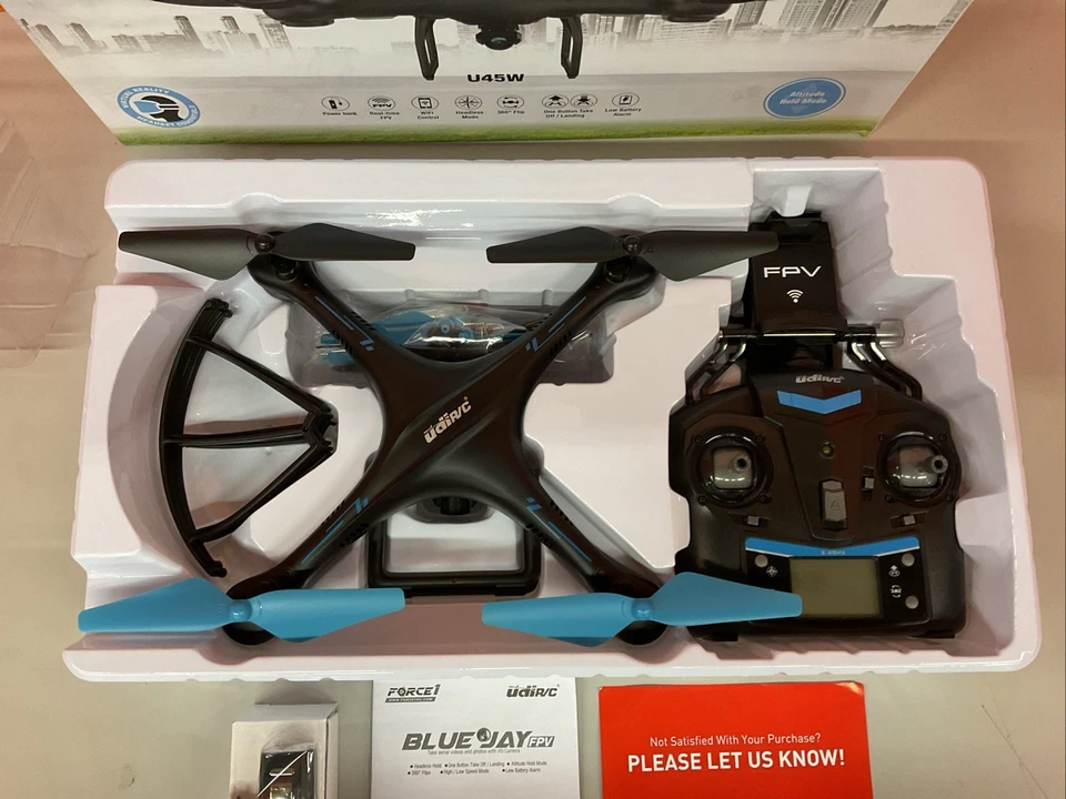 Force1 U45W FPV Drone Camera for Adults VR Ready Quadcopter RTF - BLACK/BLUE - Image 4 of 4