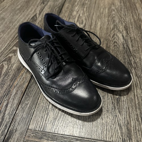 Cole Haan GrandEvolution Shoes Men’s 9.5 Black Leather Wingtip Oxford Casual