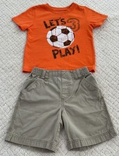 Circo Boys Shirt Shorts Matching Set,tan Shorts 4T,orange Shirt 5T runs Small 